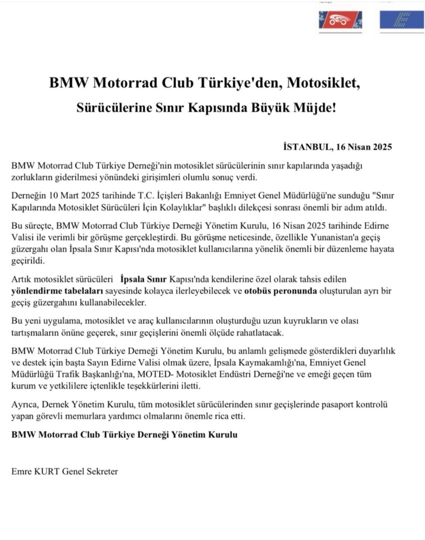 Bmw Motorrad Club Türkiye Derneği İpsala Sınır  Kapı geçişleri